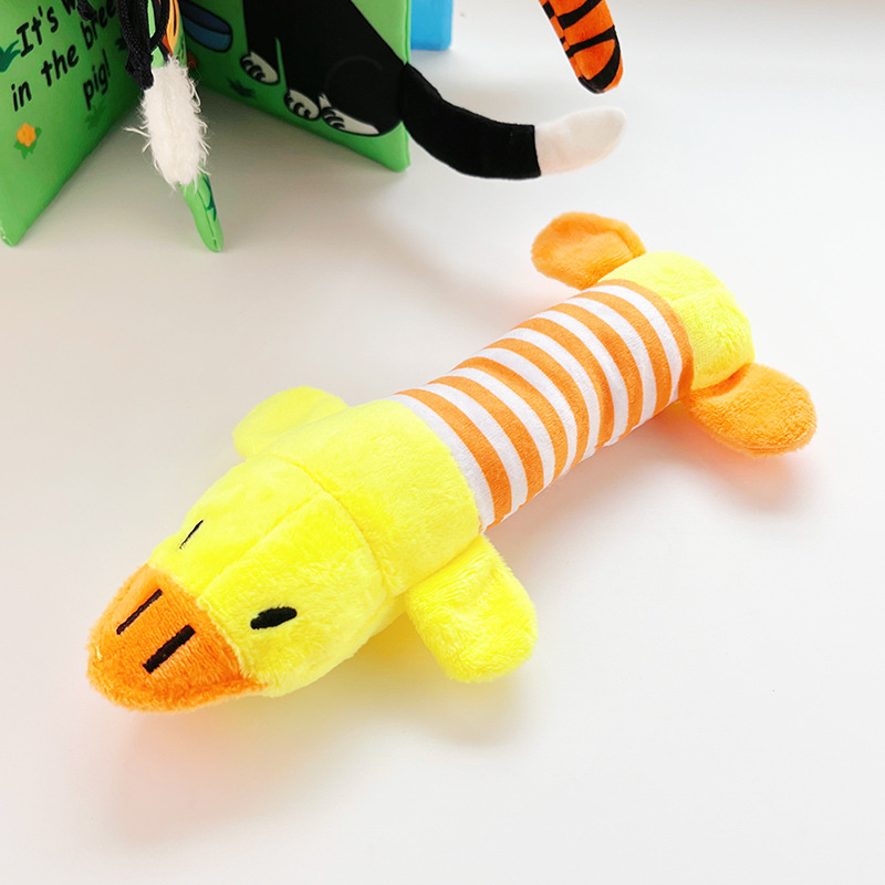 Cute Plush Duck Rhino Pig Squeaky Pet Toys
