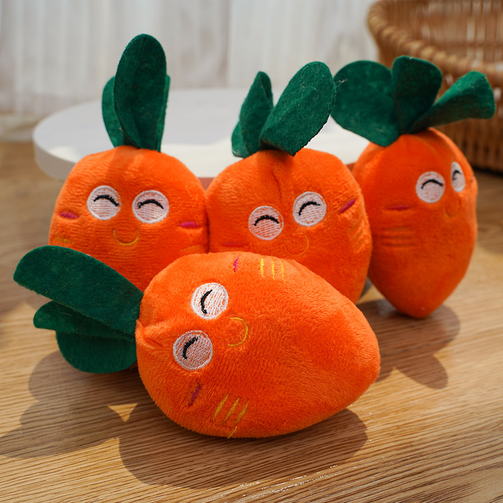 Cute Squeaky Carrot Plush Toy for Dogs and Cats
