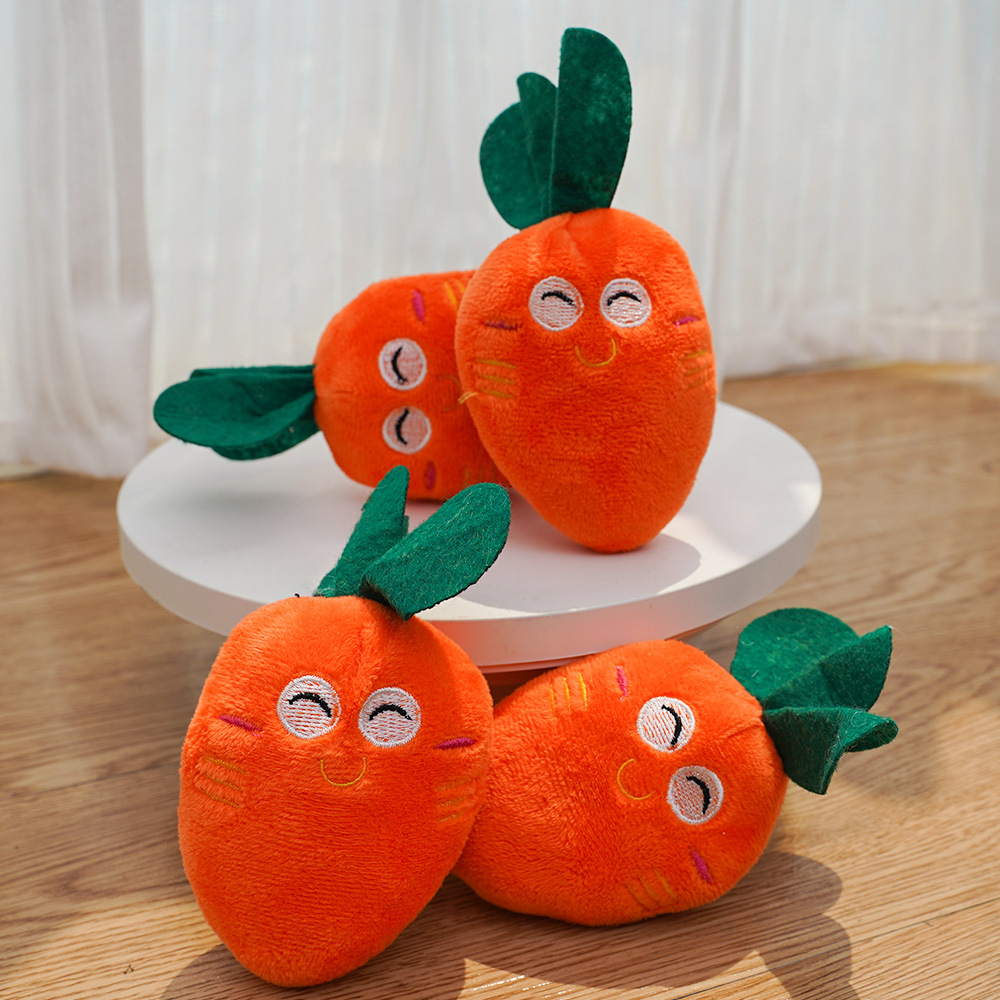 Cute Squeaky Carrot Plush Toy for Dogs and Cats