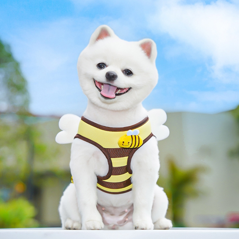 Cute Bee Pet Harness Vest with Wings Leash