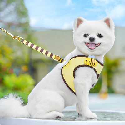 Cute Bee Pet Harness Vest with Wings Leash 01