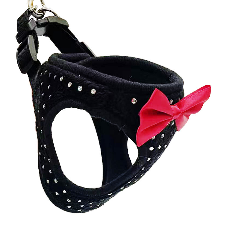 Sparkle Bow Pet Harness Leash Set for Dogs Cats