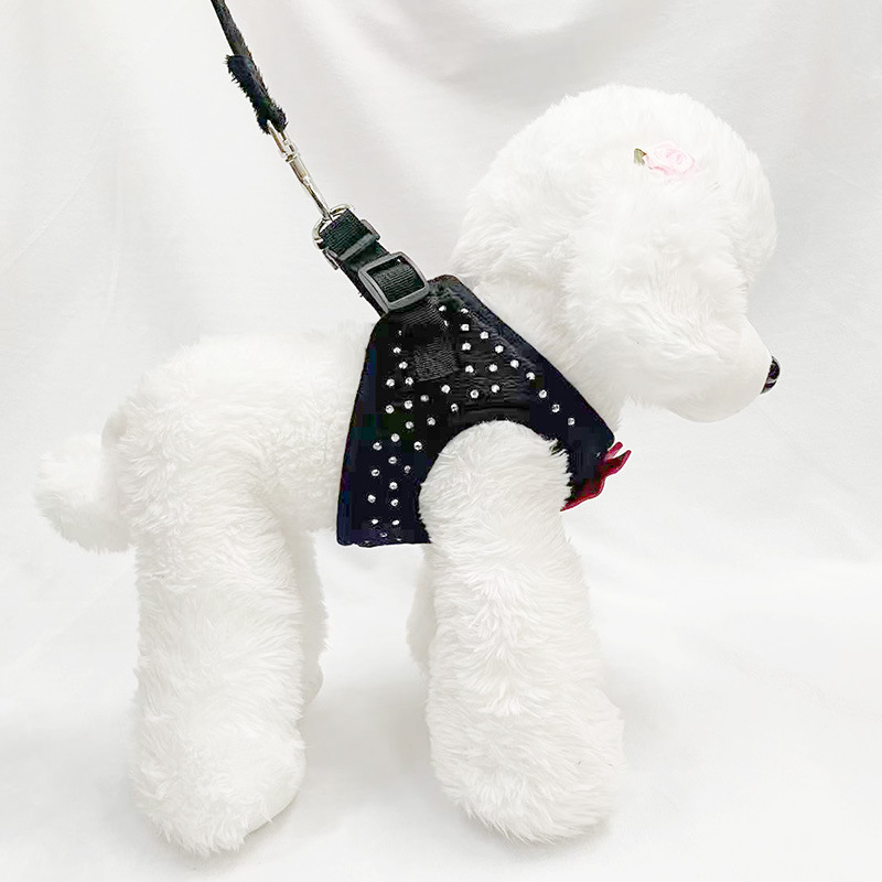 Sparkle Bow Pet Harness Leash Set for Dogs Cats