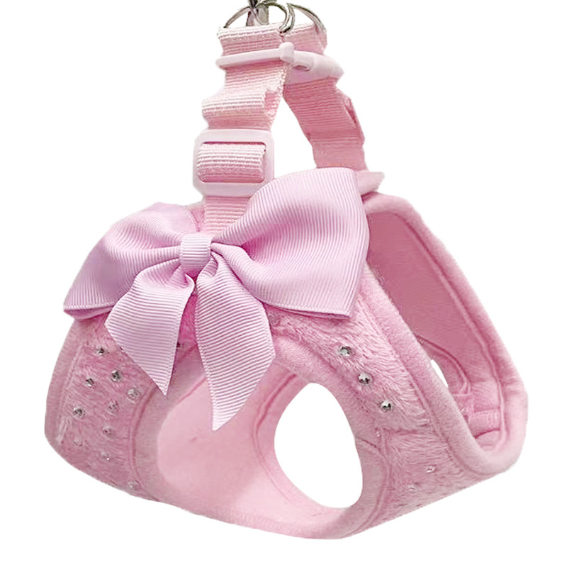Sparkle Bow Pet Harness Leash Set for Dogs Cats