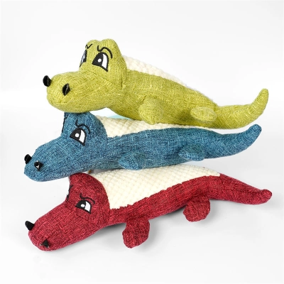 Colorful Croc Plush Chew Toy for Cats Dogs 01