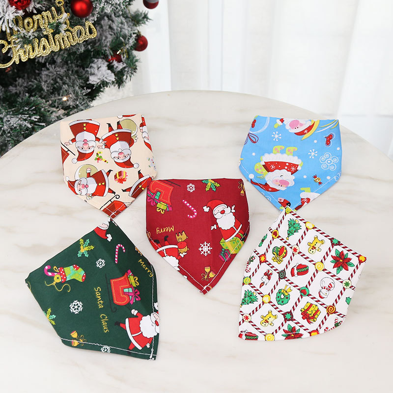 Festive Christmas Pet Bandanas for Dogs Cats