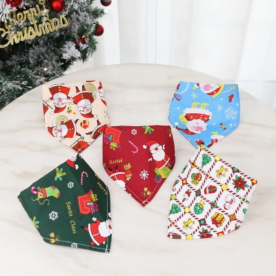 Festive Christmas Pet Bandanas for Dogs Cats 01