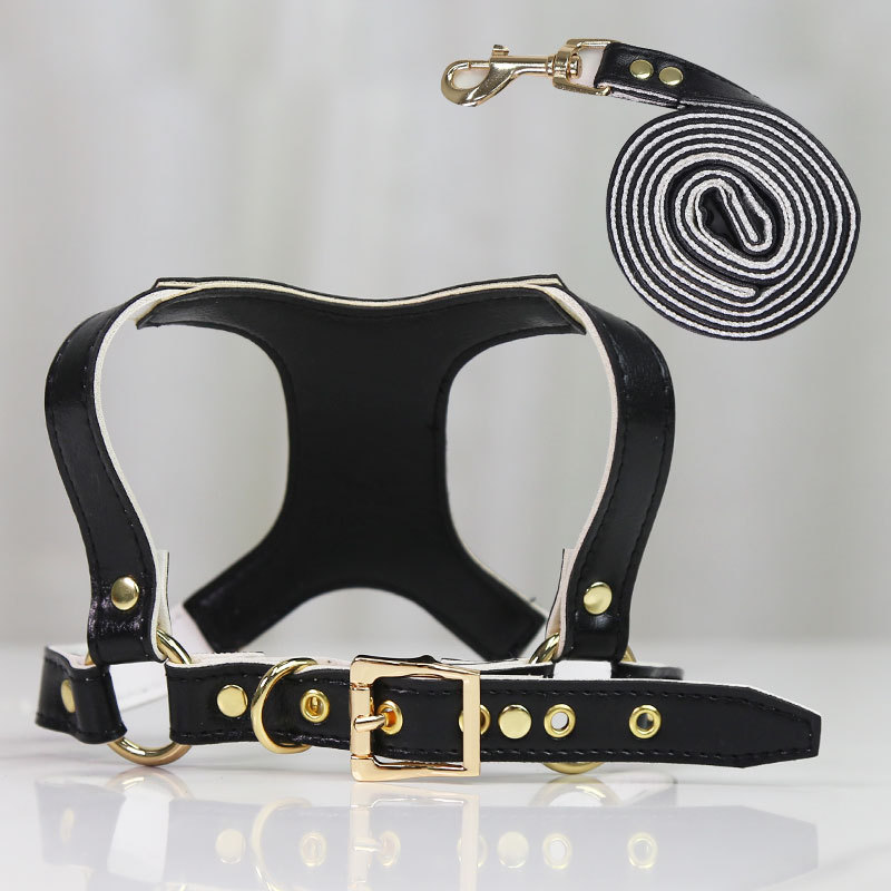 Fashion Pet Harness Leash Set Premium Leather