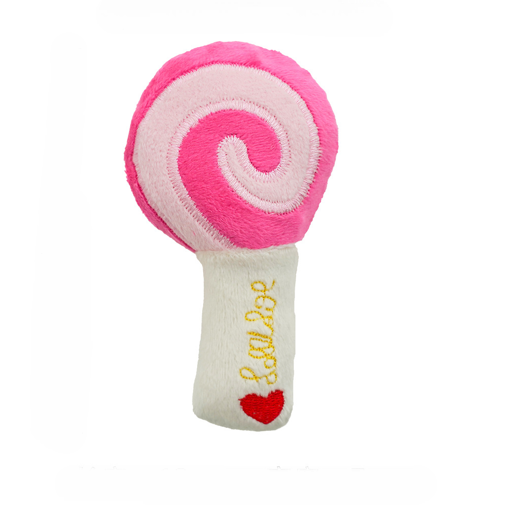 Colorful Lollipop Squeaky Plush Toy for Pets