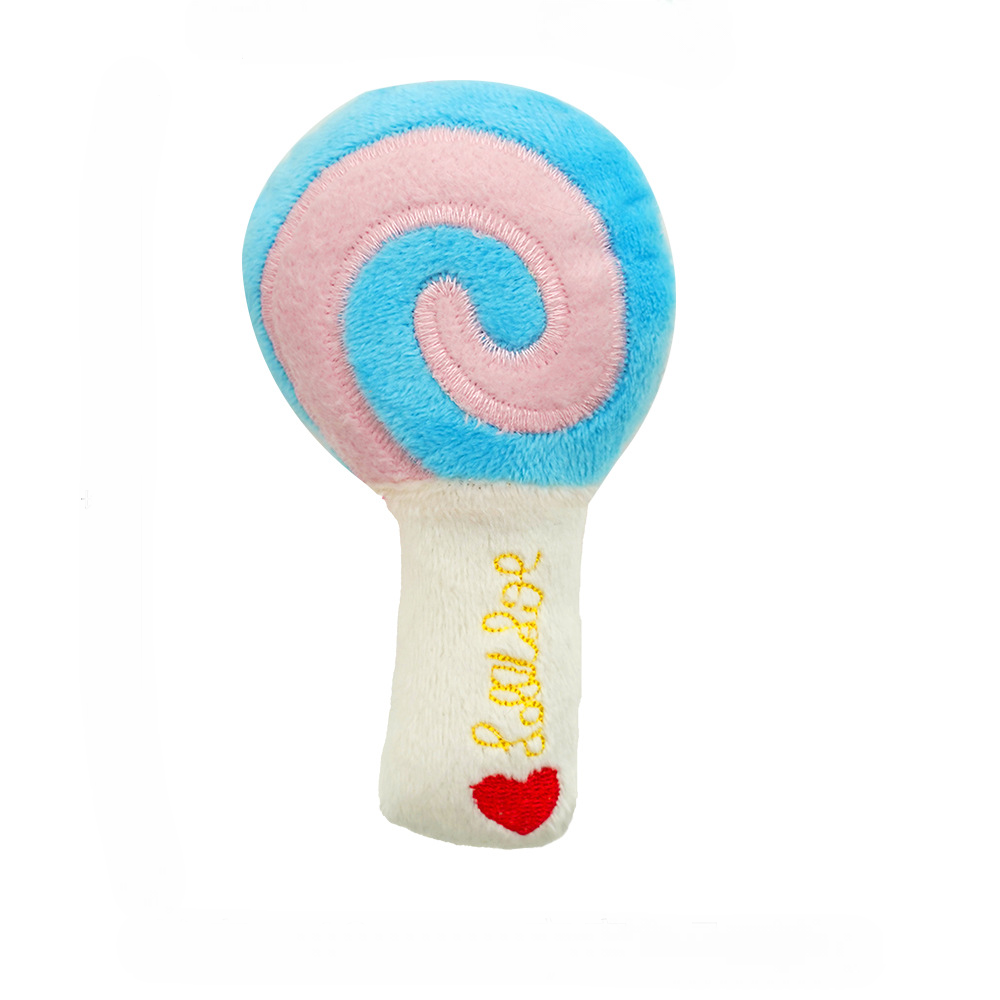Colorful Lollipop Squeaky Plush Toy for Pets
