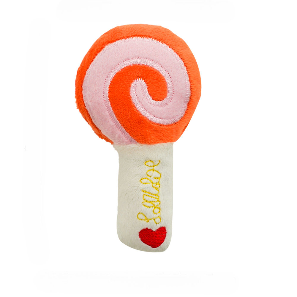 Colorful Lollipop Squeaky Plush Toy for Pets