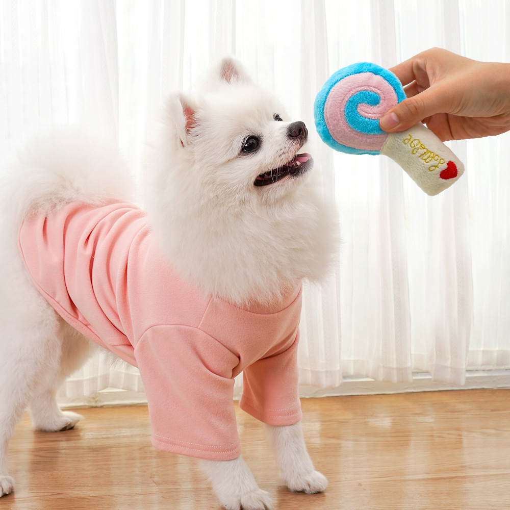 Colorful Lollipop Squeaky Plush Toy for Pets