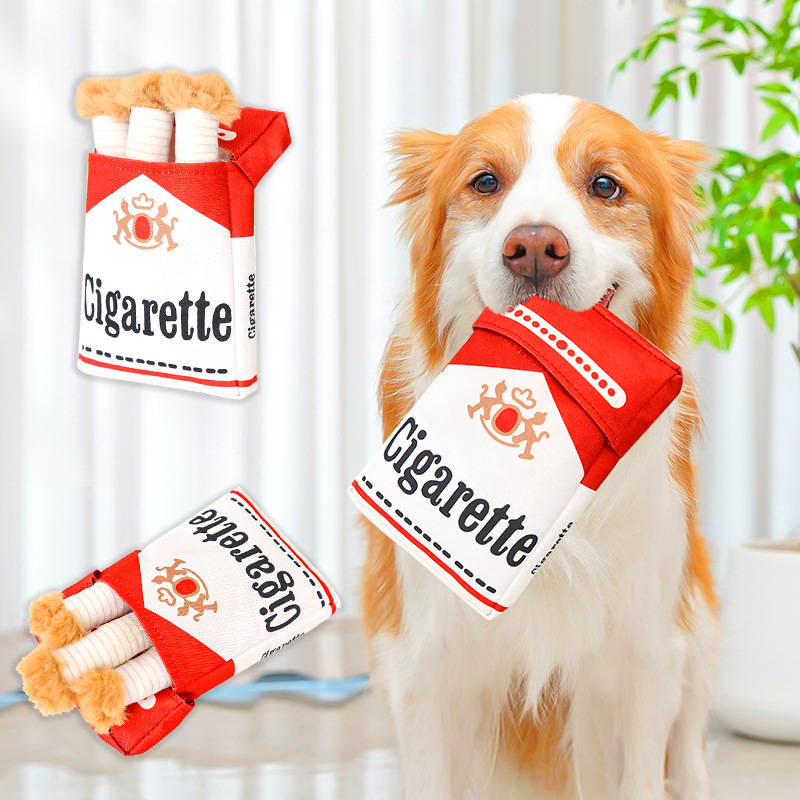 Realistic Cigarette Dog Cat Chew Toy with Squeaker