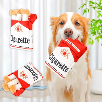 Realistic Cigarette Dog Cat Chew Toy with Squeaker 01