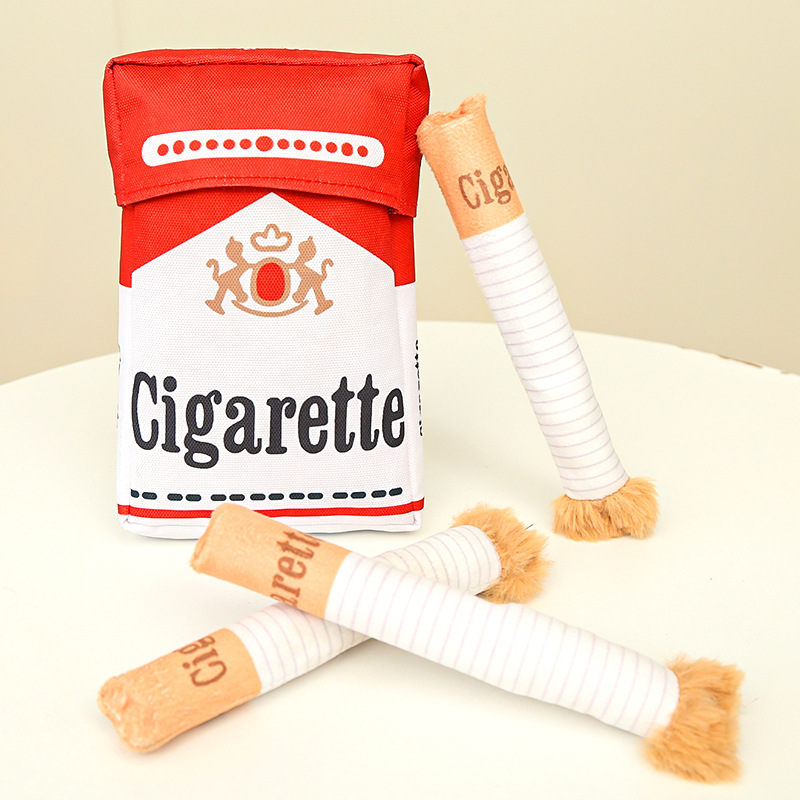 Realistic Cigarette Dog Cat Chew Toy with Squeaker