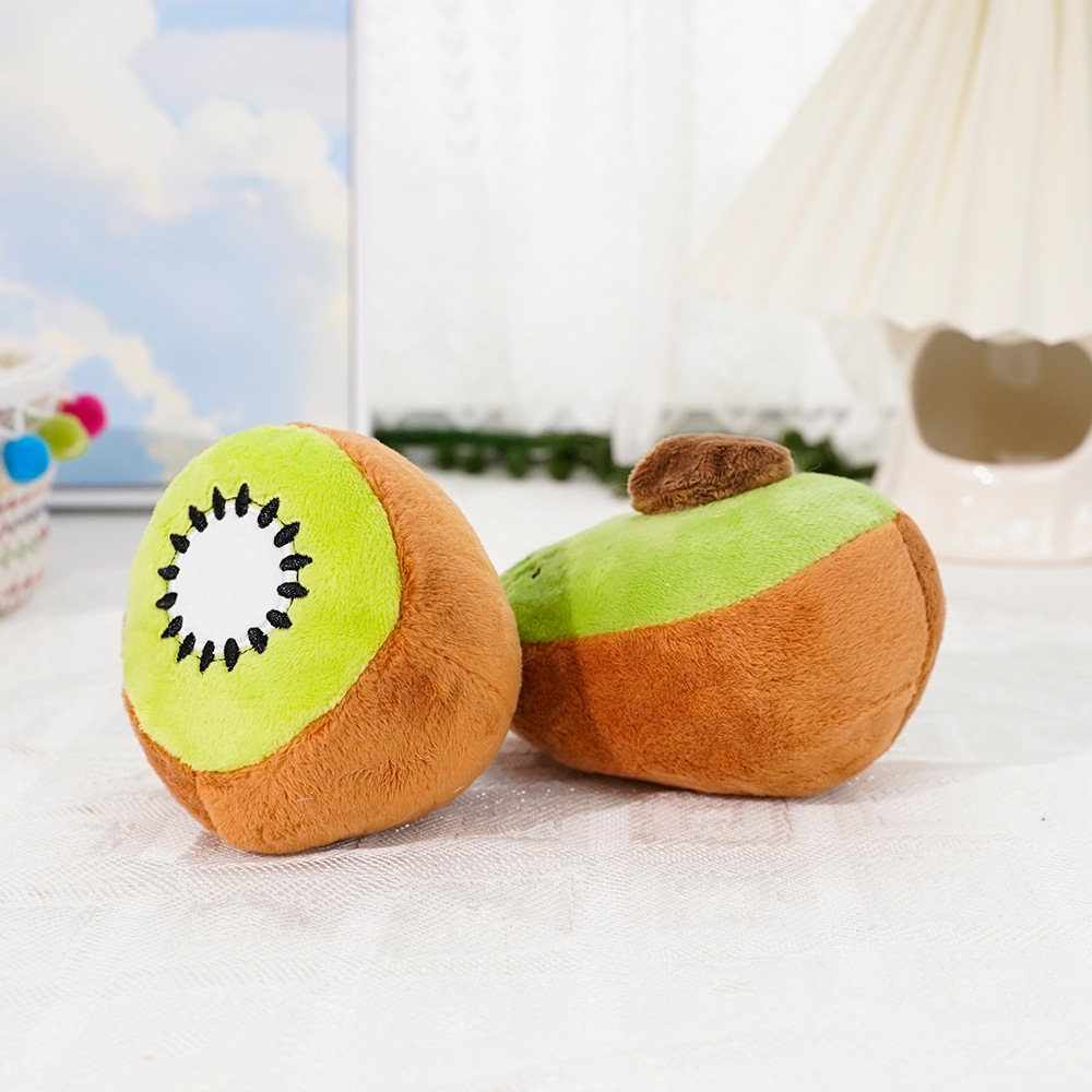 Avocado Kiwi Plush Squeaky Chew Toy Pets