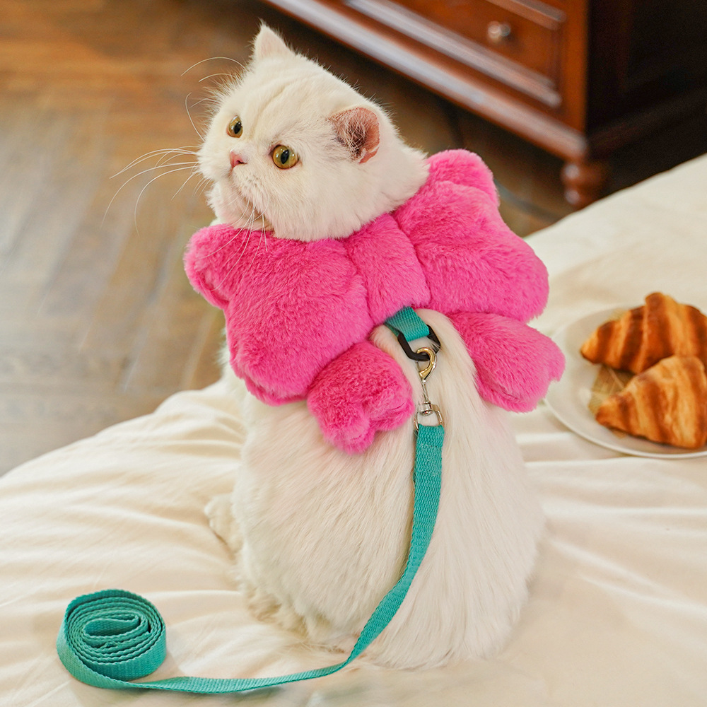 Elegant Bow Pet Harness Leash Set for Cats Dogs