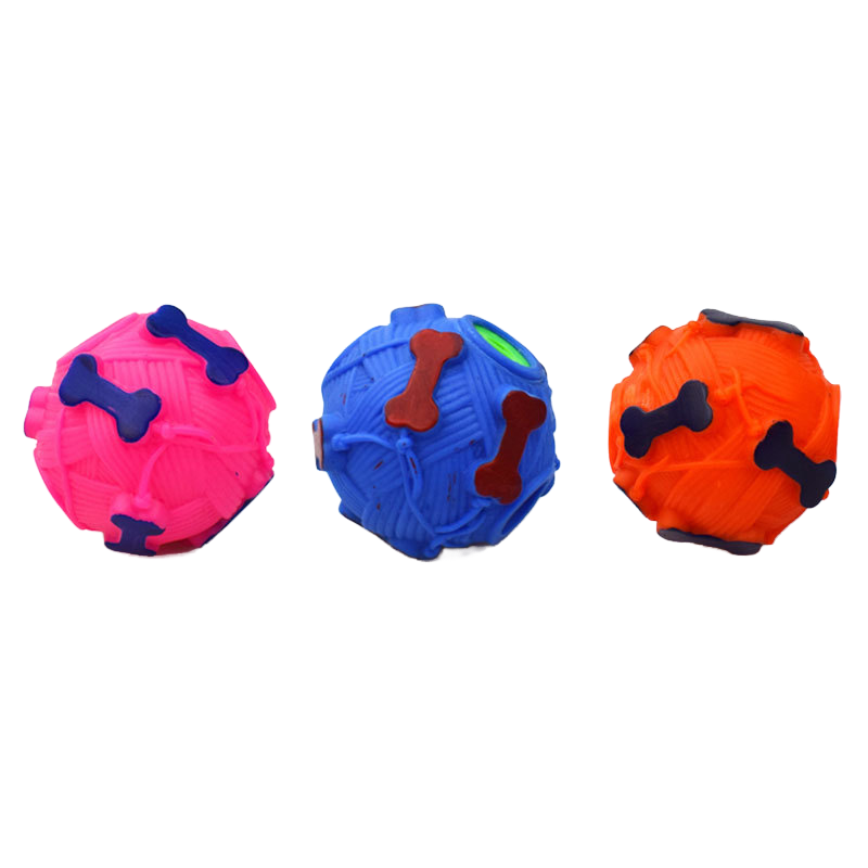 Funny Squeaky Snack Ball Bone Print Design