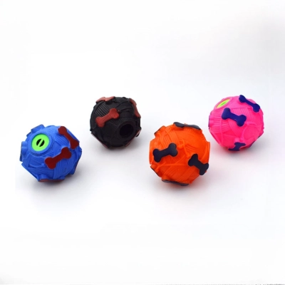 Funny Squeaky Snack Ball Bone Print Design 01