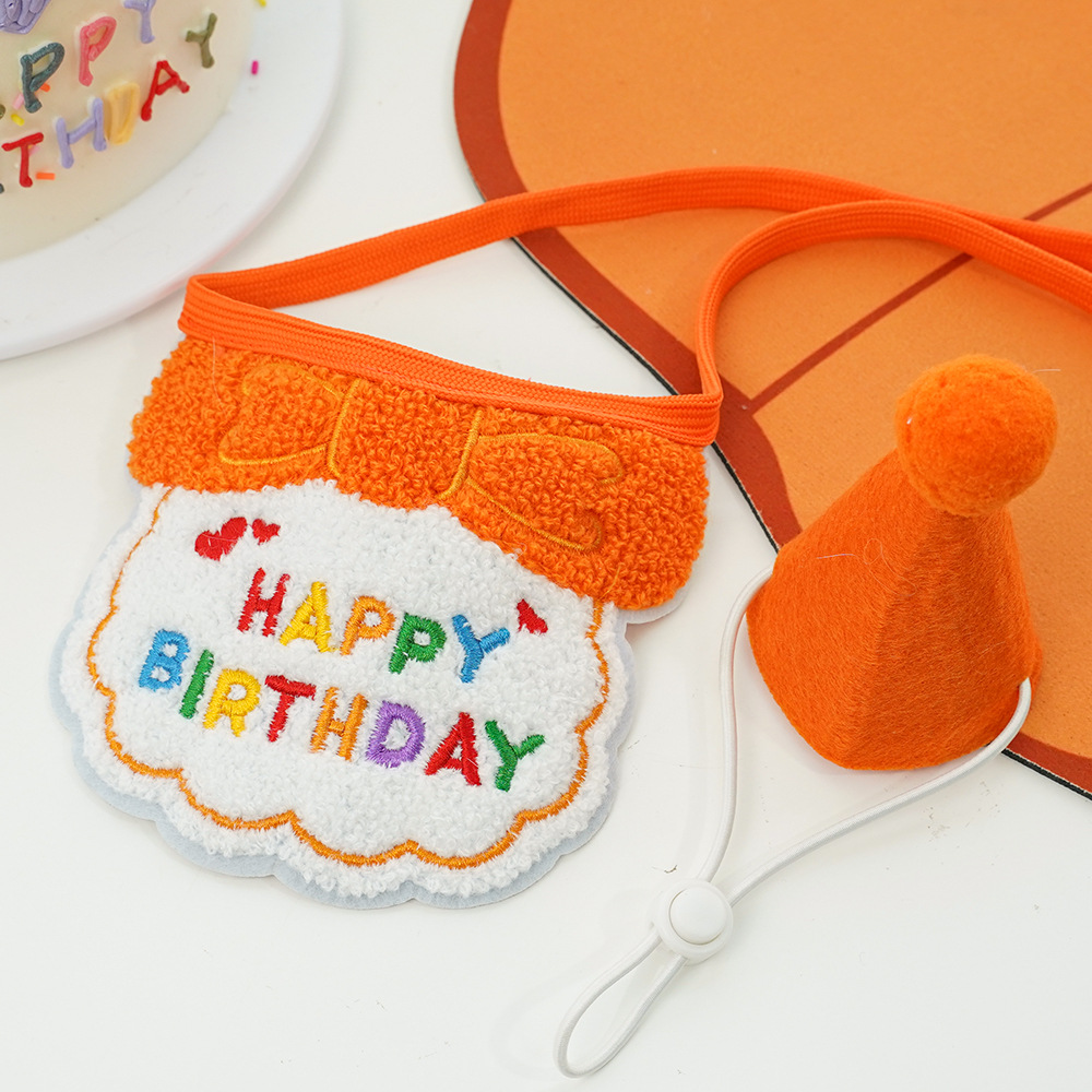 Colorful Birthday Bandana Hat Set for Pets Party