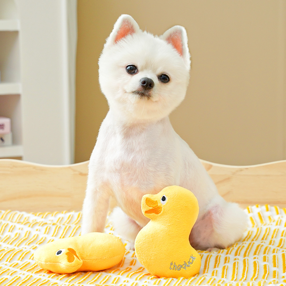 Cute Duck Squeaky Plush Chew Toys for Pets
