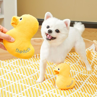 Cute Duck Squeaky Plush Chew Toys for Pets 01