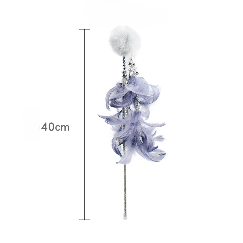 Magic Feather Wand Cat Toy Bell Teaser