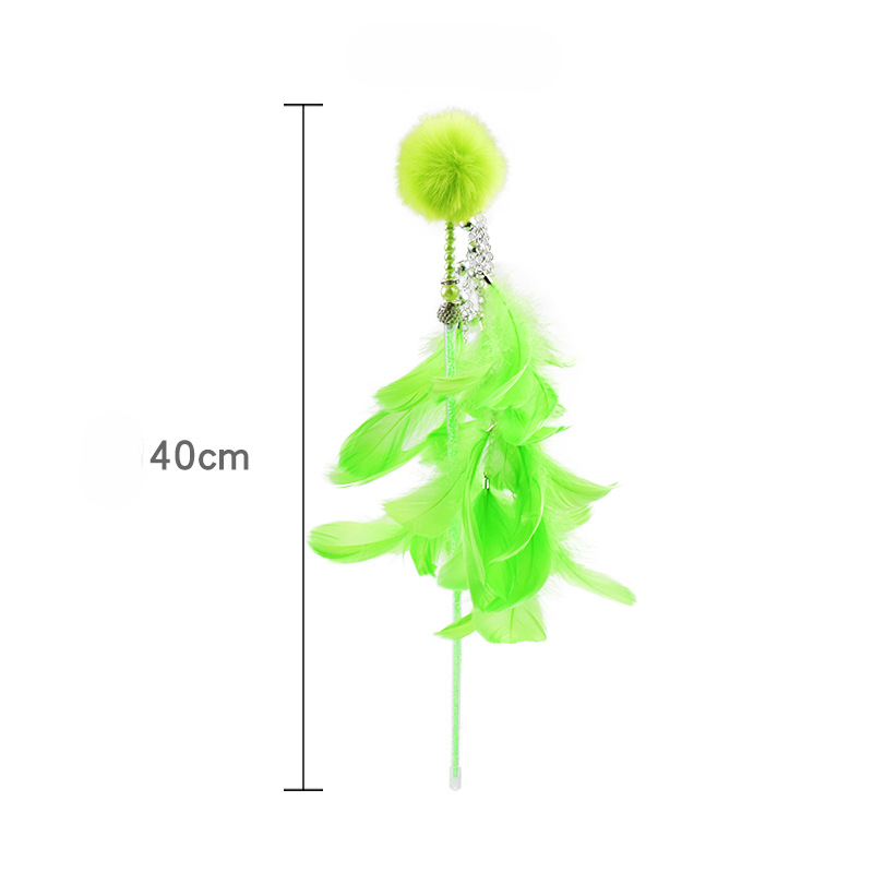 Magic Feather Wand Cat Toy Bell Teaser