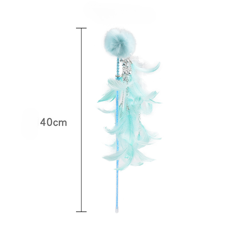 Magic Feather Wand Cat Toy Bell Teaser