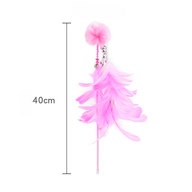 Magic Feather Wand Cat Toy Bell Teaser