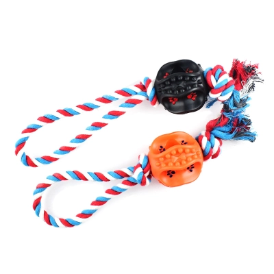 Rope Ball Chew Toy Dental Cleaning Bumps 01