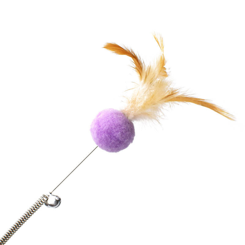 Candy Color Spring Wire Cat Teaser Feather Toy