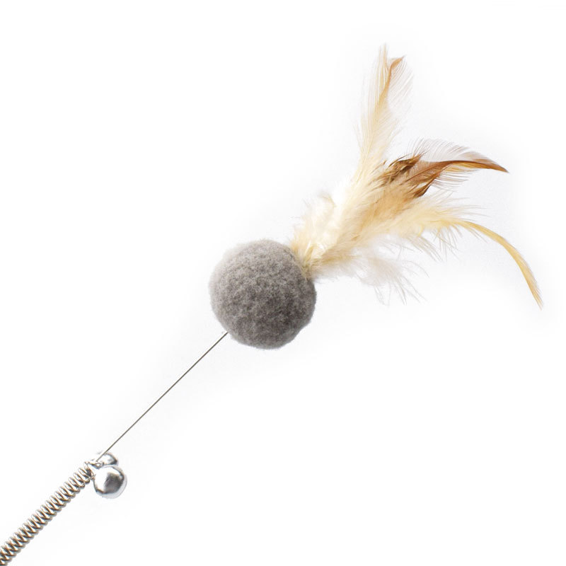 Candy Color Spring Wire Cat Teaser Feather Toy