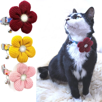 Floral Cat Collar Detachable Bell Flower Charm 01