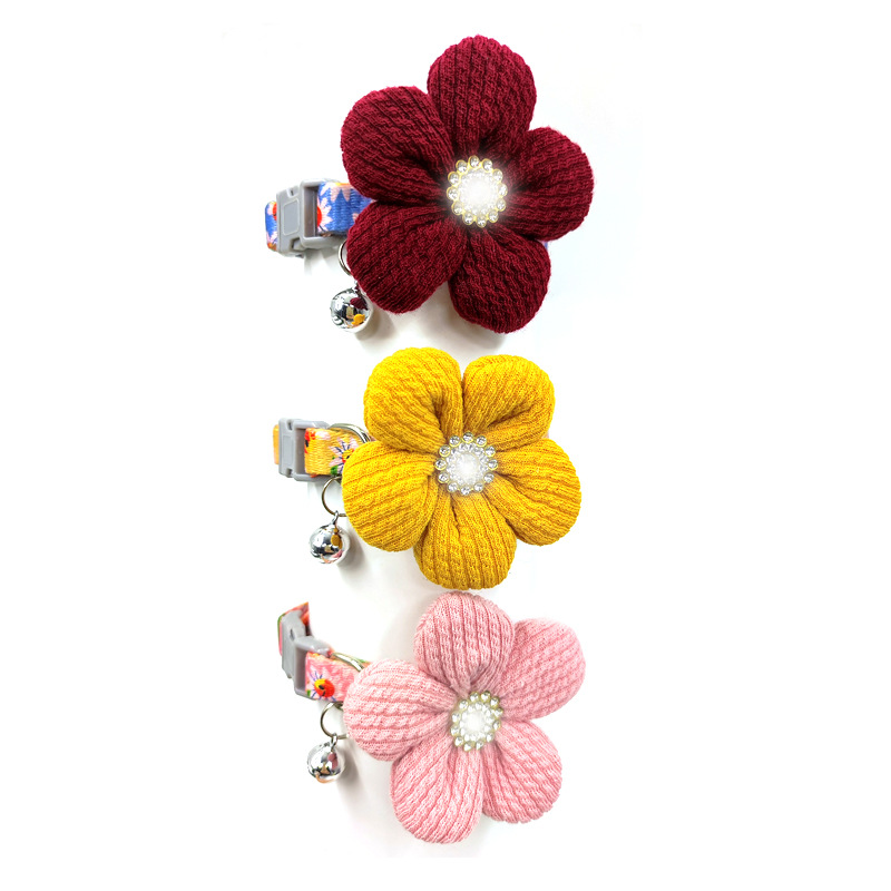 Floral Cat Collar Detachable Bell Flower Charm