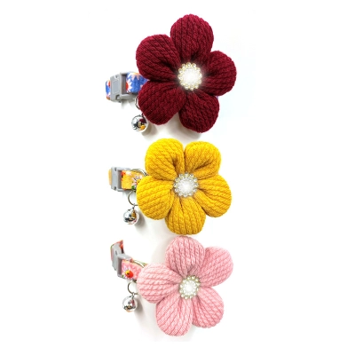 Floral Cat Collar Detachable Bell Flower Charm 02