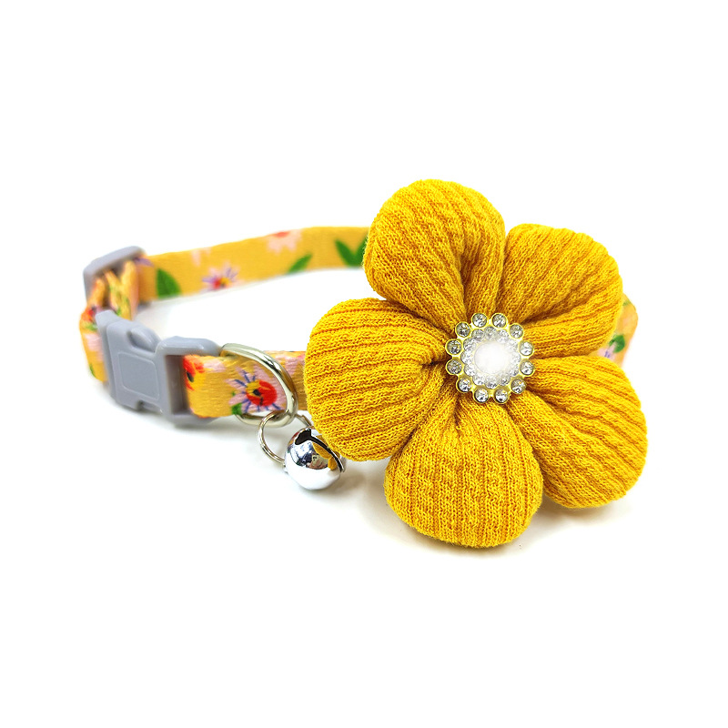 Floral Cat Collar Detachable Bell Flower Charm