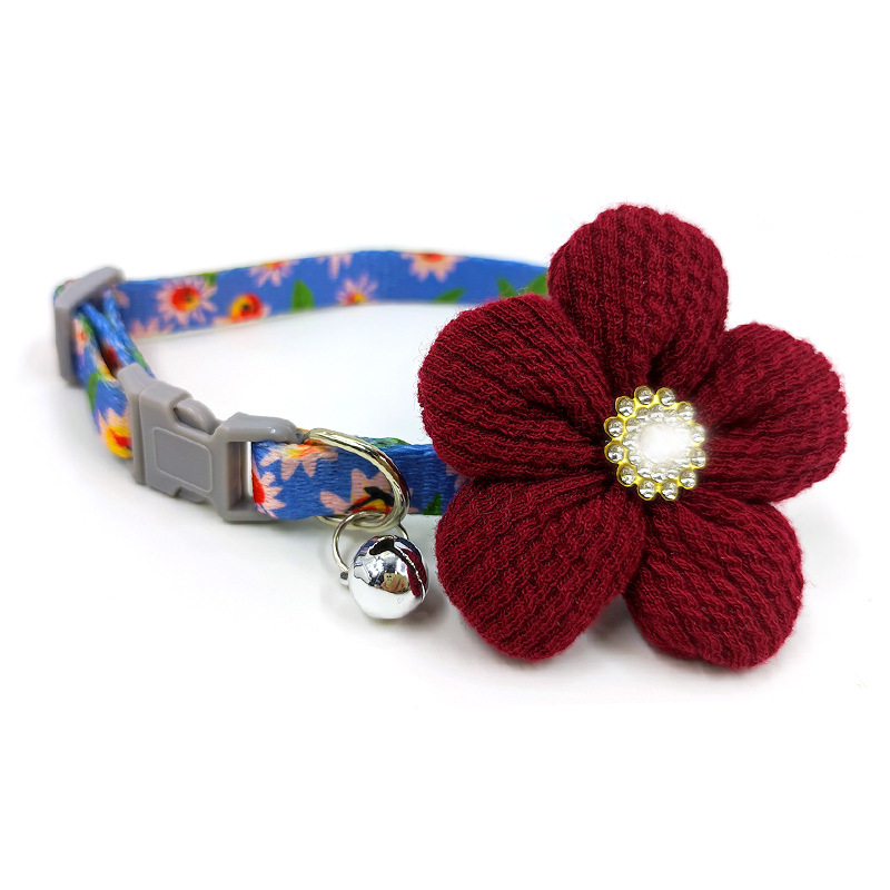 Floral Cat Collar Detachable Bell Flower Charm