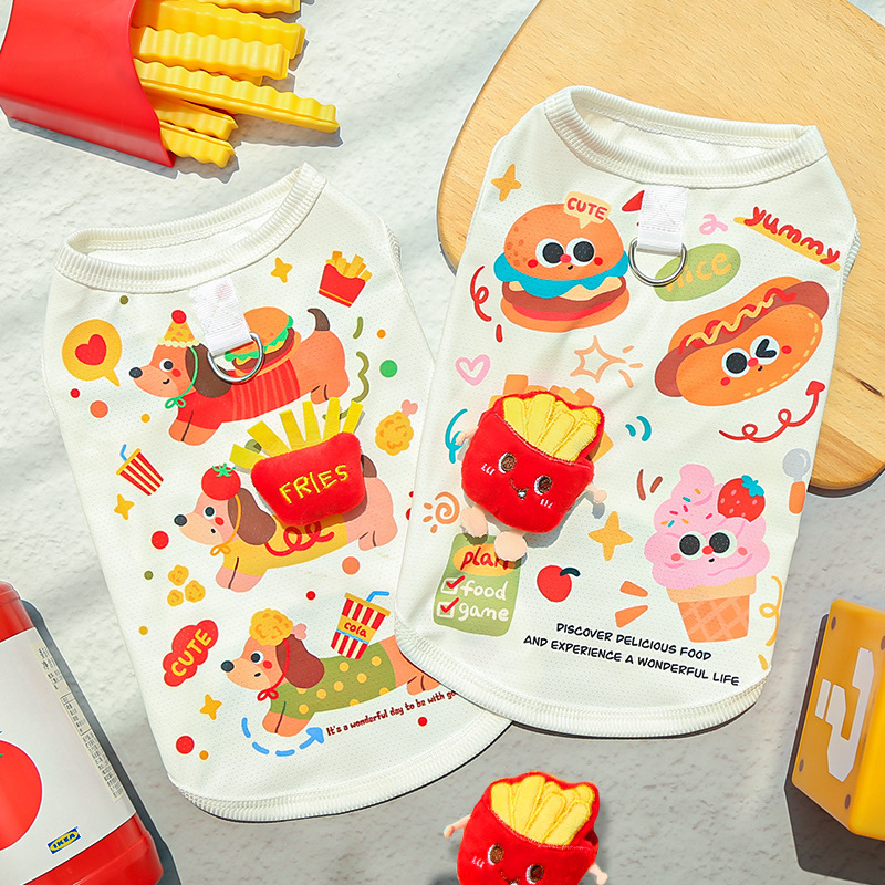 Cute Fast Food Pattern Pet Cooling Summer Vest
