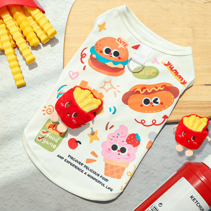 Cute Fast Food Pattern Pet Cooling Summer Vest