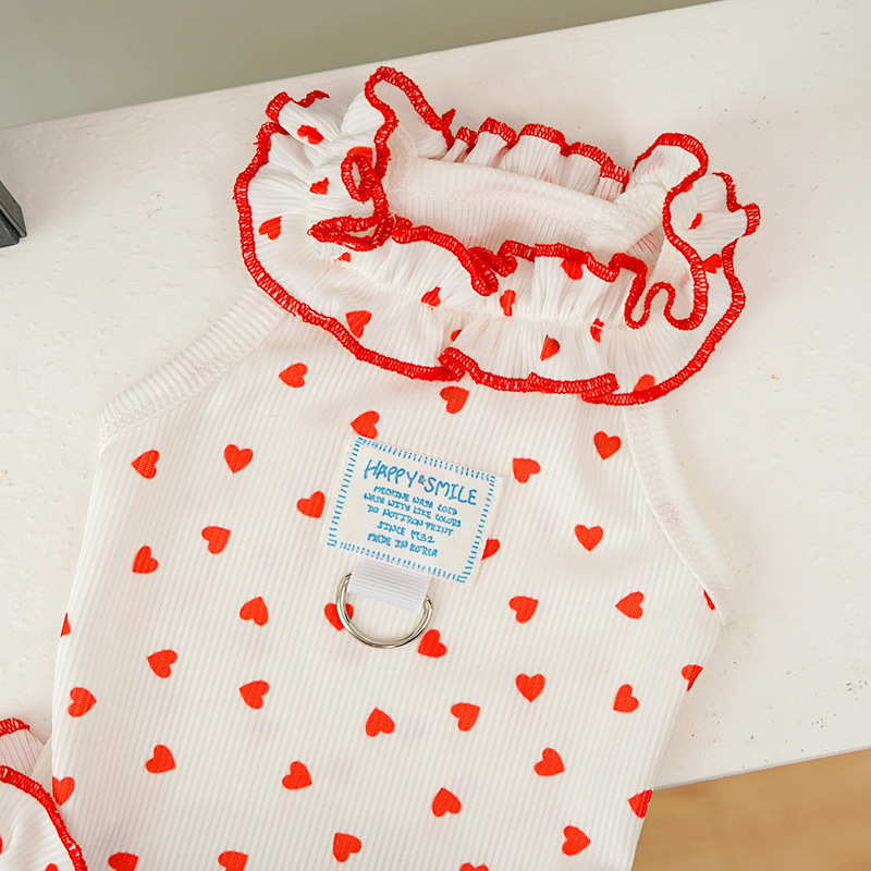 Floral Ruffle Pet Dress Summer Lightweight Outfit