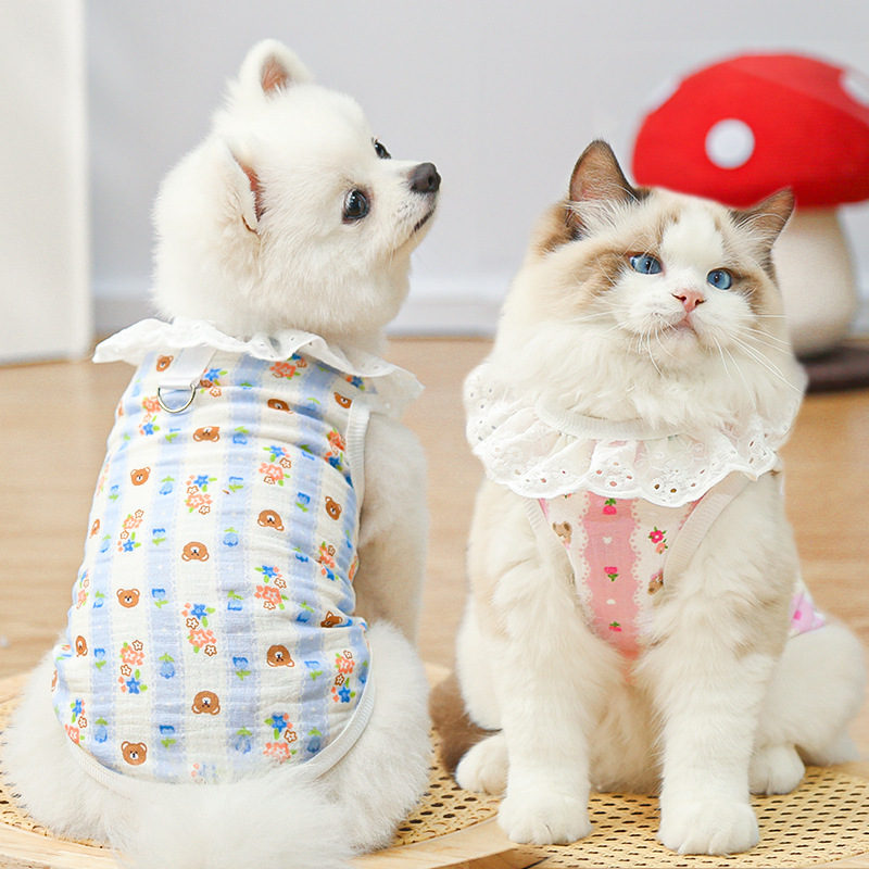 Cotton Lace Pet Dress Summer Cooling Outfit