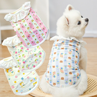 Cotton Lace Pet Dress Summer Cooling Outfit 01