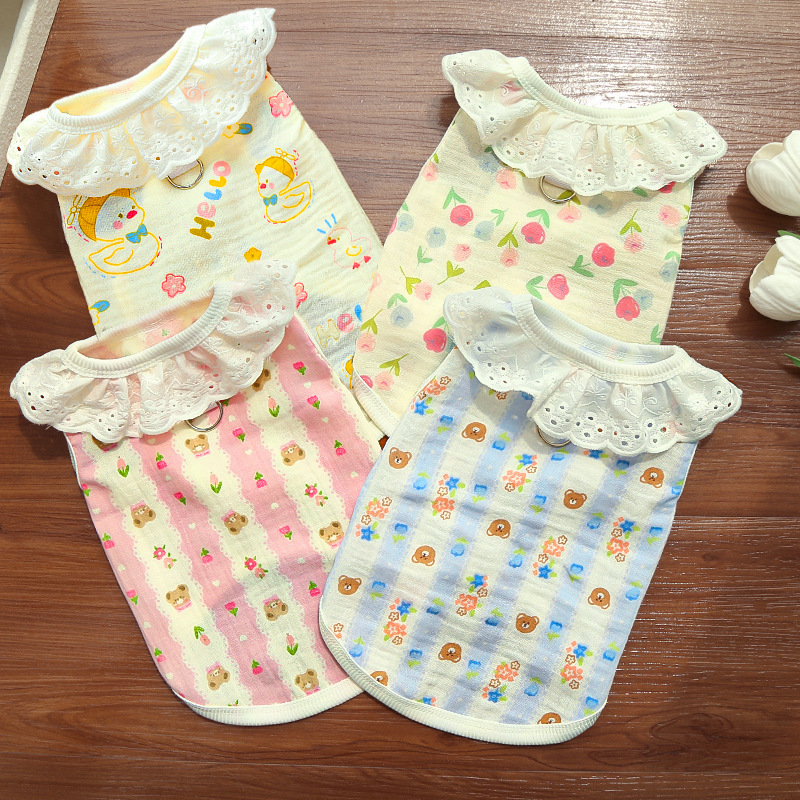 Cotton Lace Pet Dress Summer Cooling Outfit
