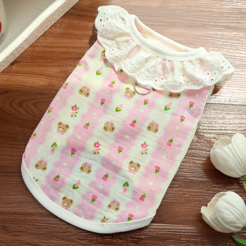 Cotton Lace Pet Dress Summer Cooling Outfit