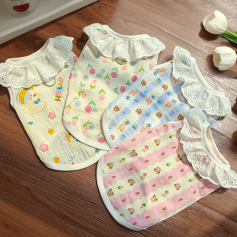 Cotton Lace Pet Dress Summer Cooling Outfit