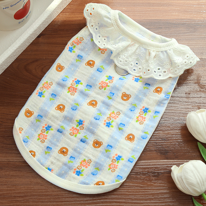 Cotton Lace Pet Dress Summer Cooling Outfit