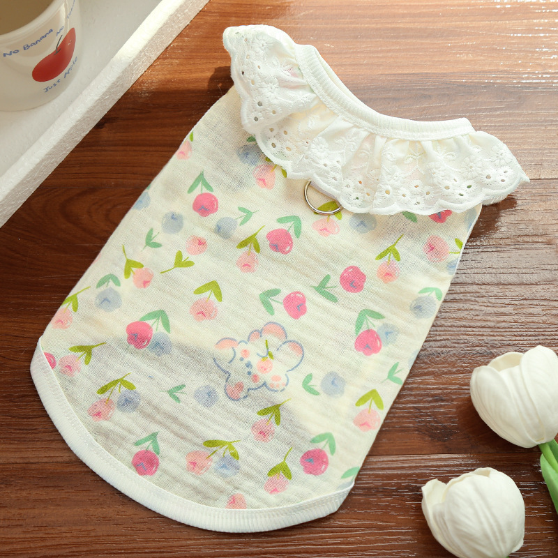 Cotton Lace Pet Dress Summer Cooling Outfit