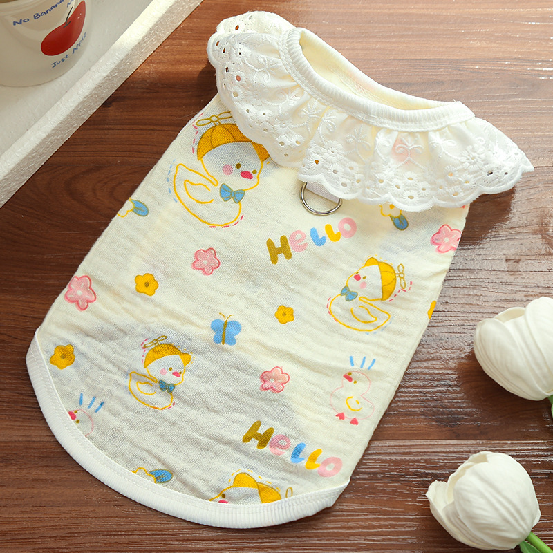 Cotton Lace Pet Dress Summer Cooling Outfit