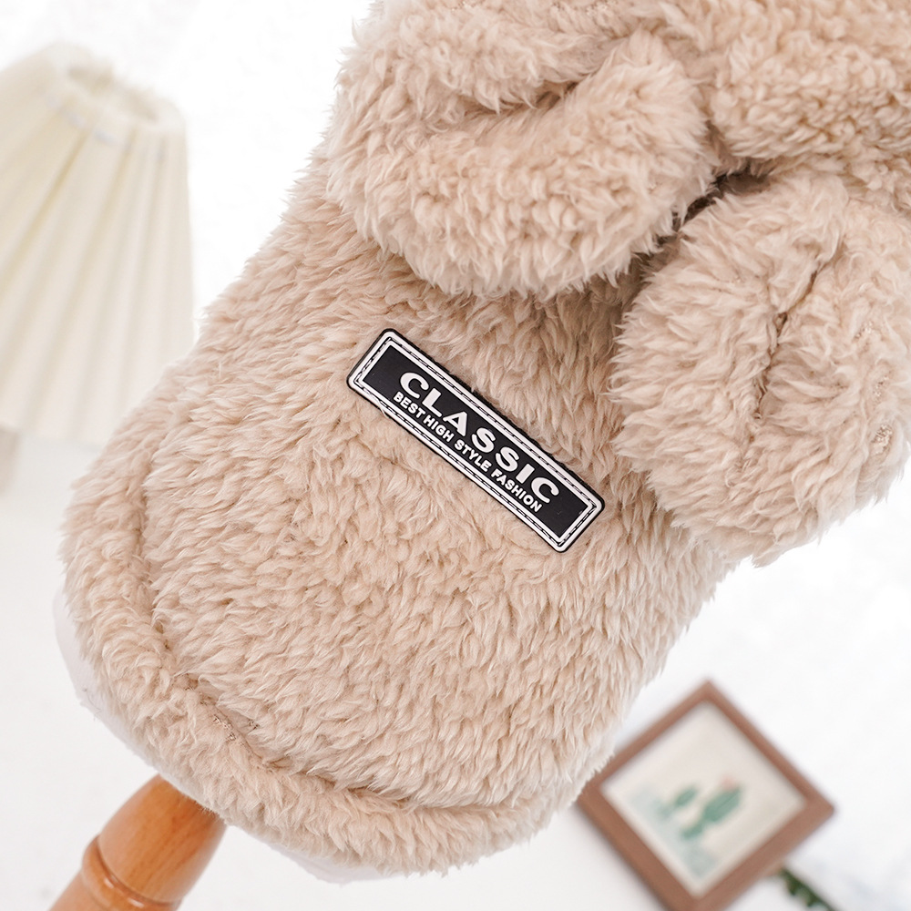 Plush Pet Hoodie Classic Label Pearl Hanger Set